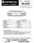 Сервисная инструкция HITACHI TRK-W220
