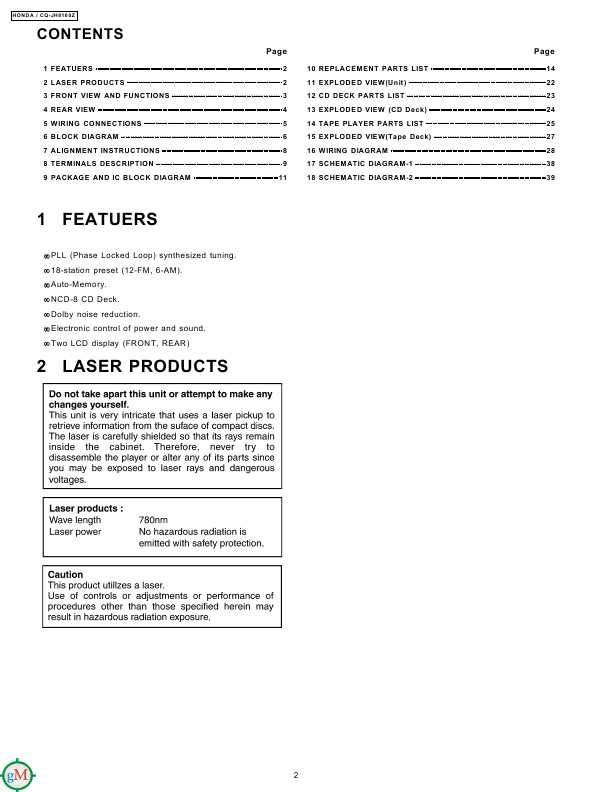 Сервисная инструкция PANASONIC CQ-EH8160Z