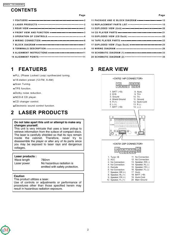 Сервисная инструкция PANASONIC CQ-JH8280KH