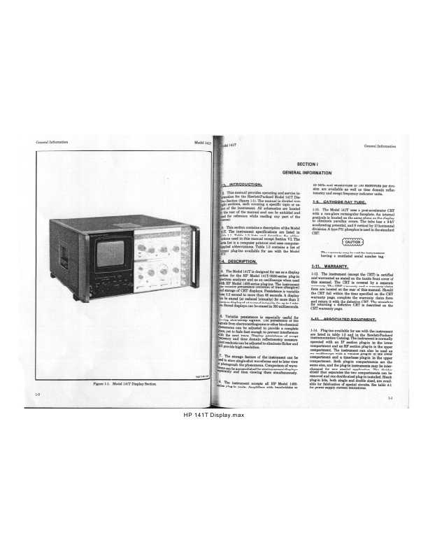 Сервисная инструкция HP (Agilent) 141T DISPLAY