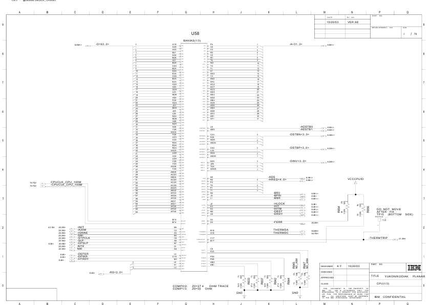 Схема IBM THINKPAD-R51 YUKON KODIAK PLANAR