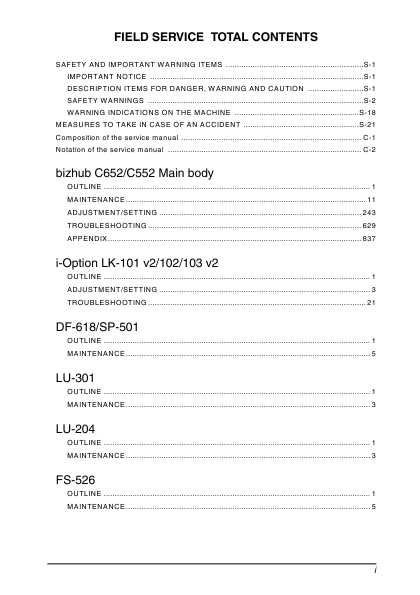 Сервисная инструкция Konica-Minolta BIZHUB-C552 C652 FS