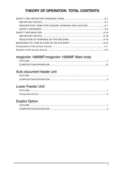 Сервисная инструкция Konica-Minolta Magicolor 1680MF, 1690MF THEORY