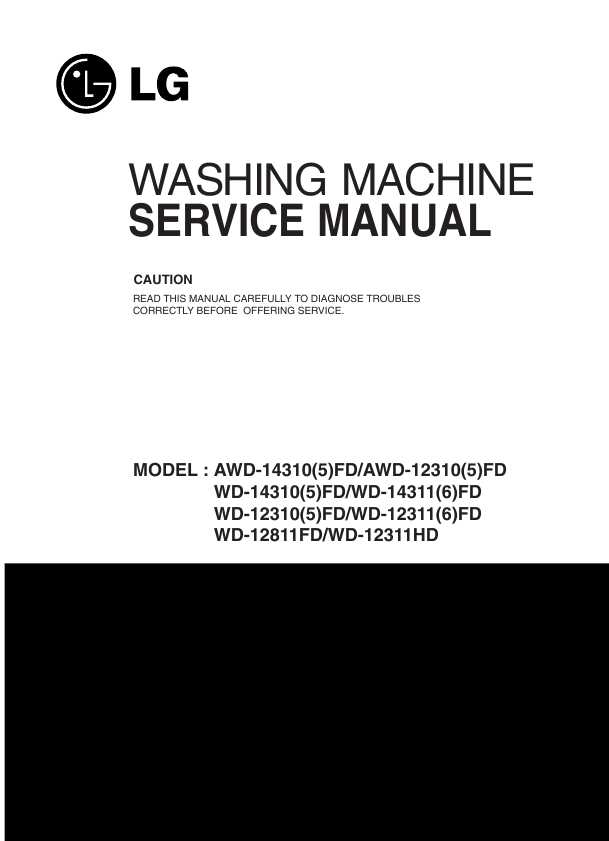 Сервисная инструкция LG AWD-14310, AWD-12310, WD-14310, WD-14311, WD-12310, WD-12311, WD-12811