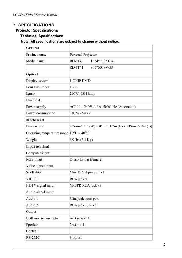 Сервисная инструкция LG RD-JT40, RD-JT41