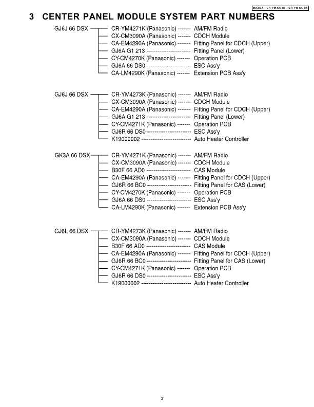 Сервисная инструкция PANASONIC CR-YM4271K, CR-YM4273K