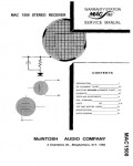 Сервисная инструкция McIntosh MAC1500