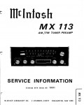 Сервисная инструкция McIntosh MX113