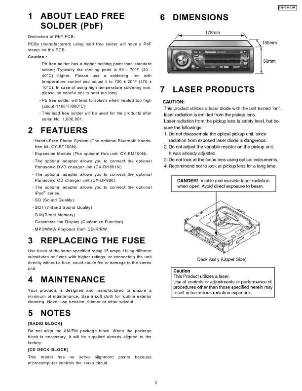 Сервисная инструкция Panasonic CQ-C8403W