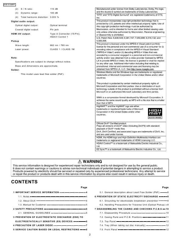 Сервисная инструкция Panasonic DVD-S100PP