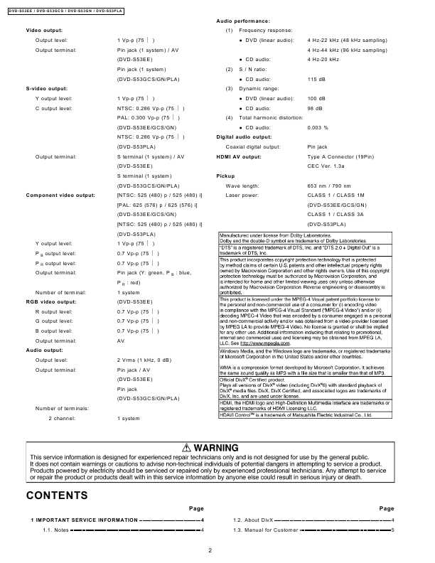 Сервисная инструкция Panasonic DVD-S53EE