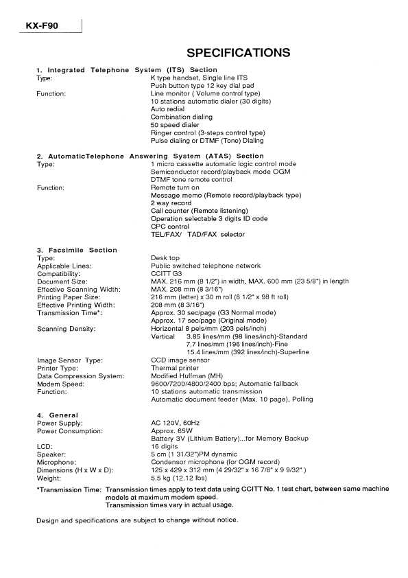 Сервисная инструкция Panasonic KX-F90
