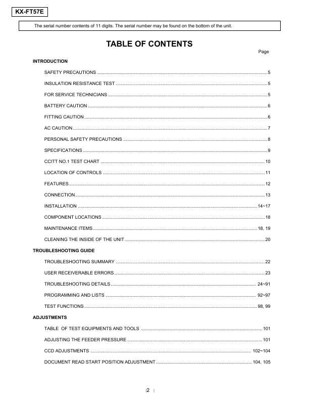 Сервисная инструкция Panasonic KX-FT57E