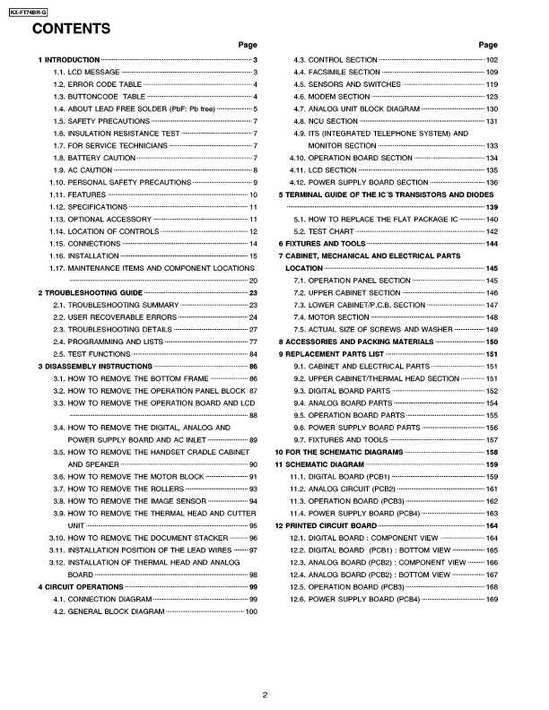 Сервисная инструкция Panasonic KX-FT74BR-G