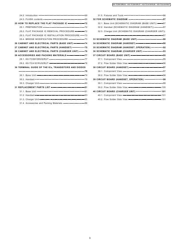 Сервисная инструкция Panasonic KX-TCD815RUS, RUT, KX-TCA181RUS, RUT