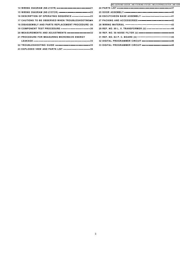 Сервисная инструкция Panasonic NE-1257R, NE-1258R, NE-1757R, NE-2157R