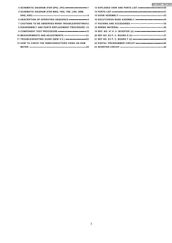 Сервисная инструкция Panasonic NN-C2000P, NN-C2000W