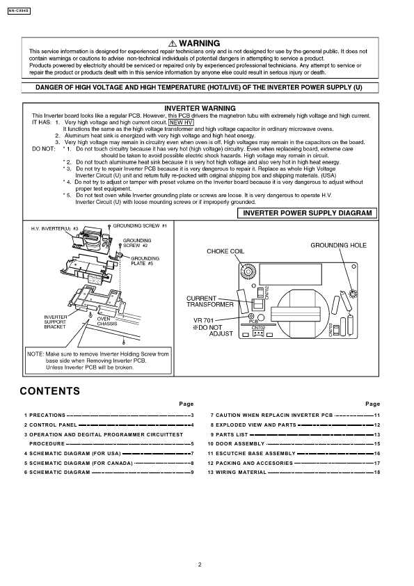 Сервисная инструкция Panasonic NN-C994S