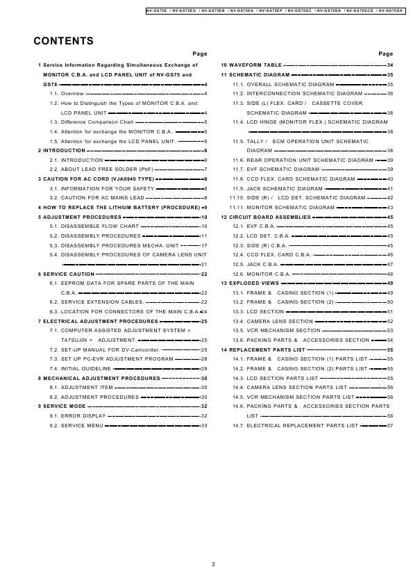 Сервисная инструкция Panasonic NV-GS75, NV-GS78