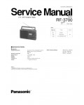 Сервисная инструкция Panasonic RF-3700