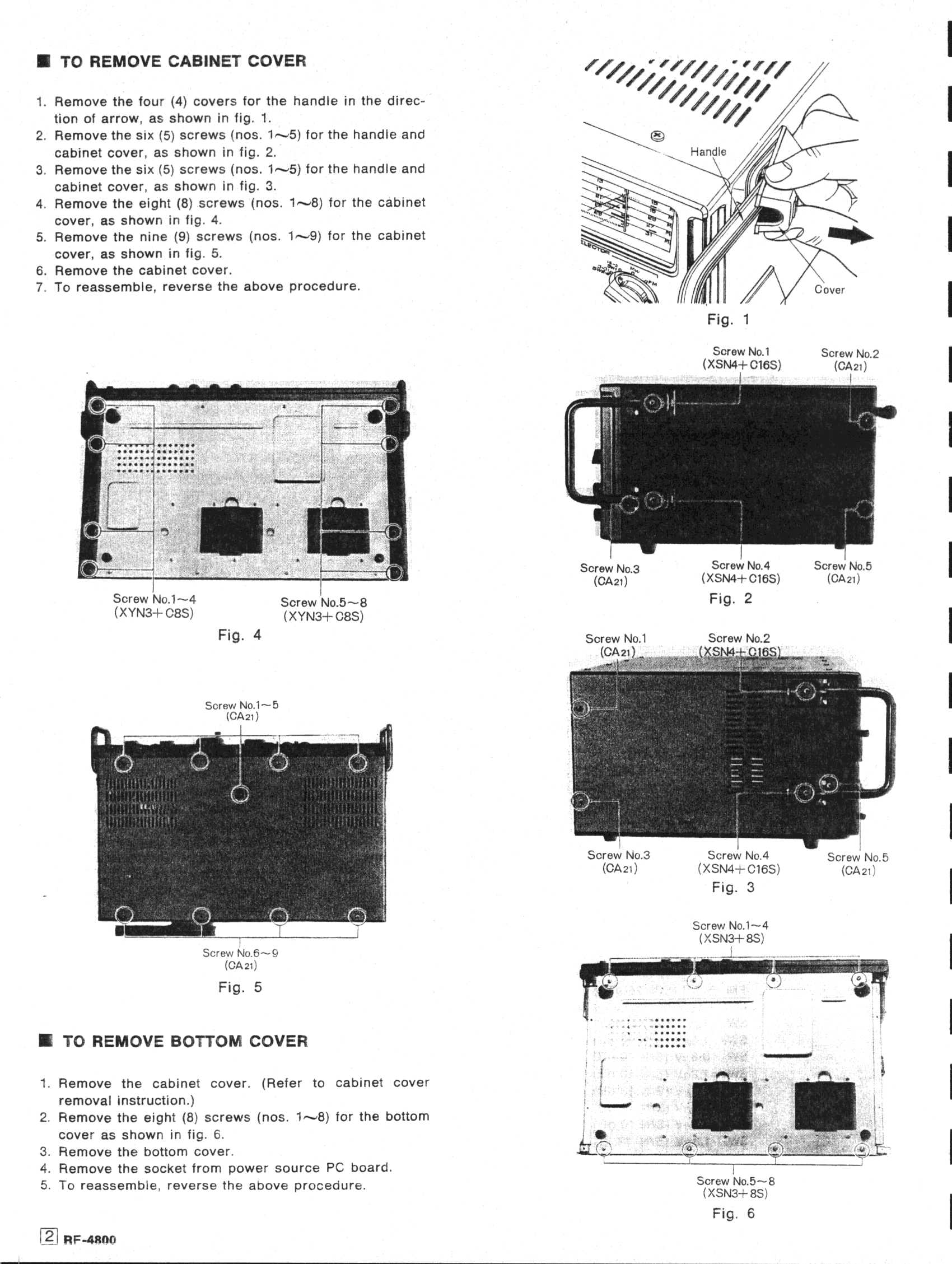 Сервисная инструкция Panasonic RF-4800