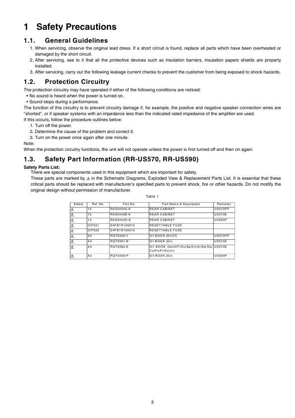 Сервисная инструкция Panasonic RR-US570E, RR-US590P
