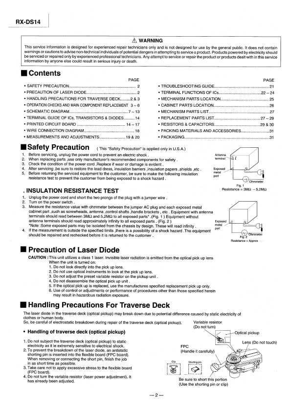 Сервисная инструкция Panasonic RX-DS14