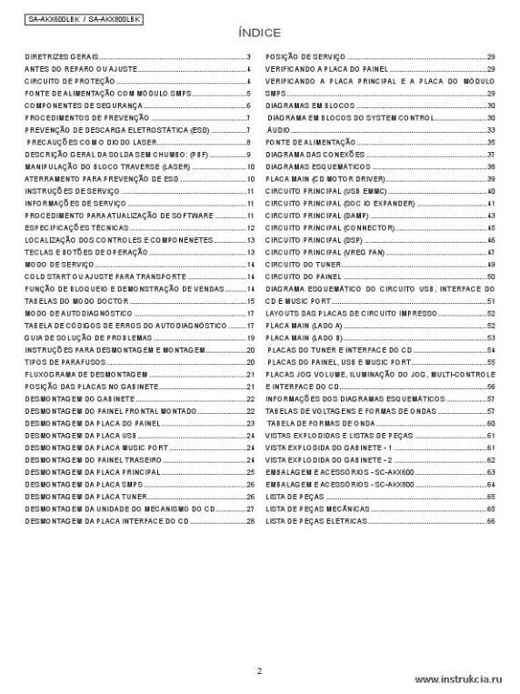 Сервисная инструкция PANASONIC SA-AKX600LBK, AKX800LBK
