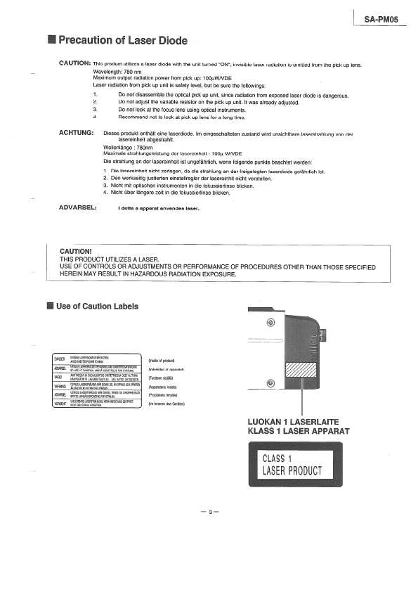 Сервисная инструкция Panasonic SA-PM05GCS, SA-PM05GH, SA-PM05GK