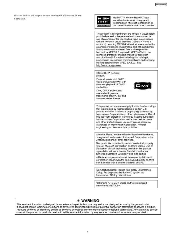 Сервисная инструкция Panasonic SA-VK760EE