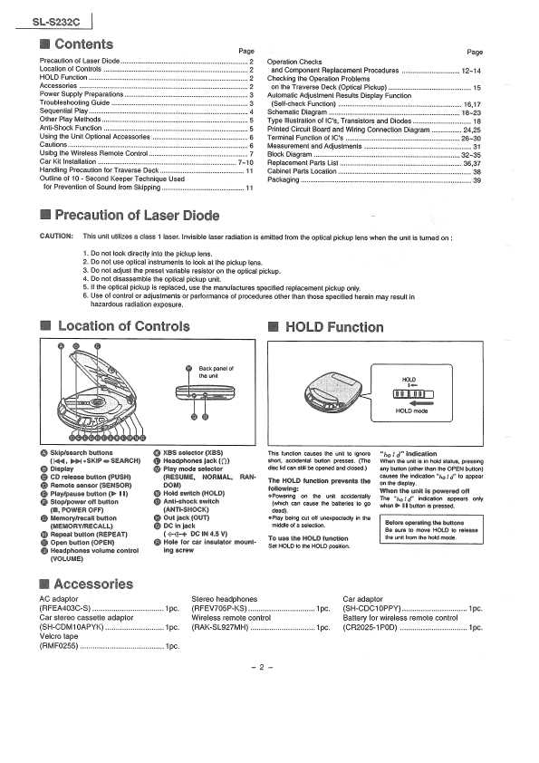 Сервисная инструкция Panasonic SL-S232C