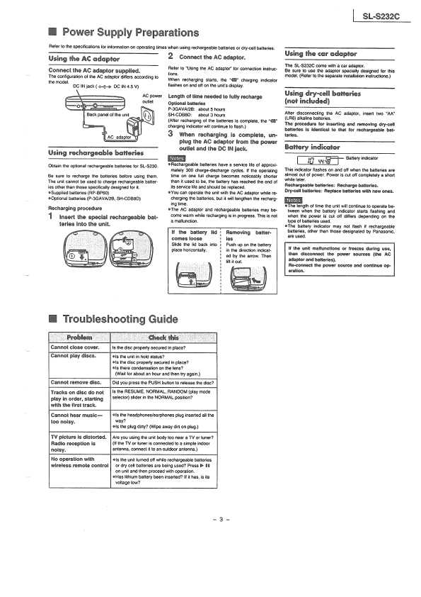 Сервисная инструкция Panasonic SL-S232C