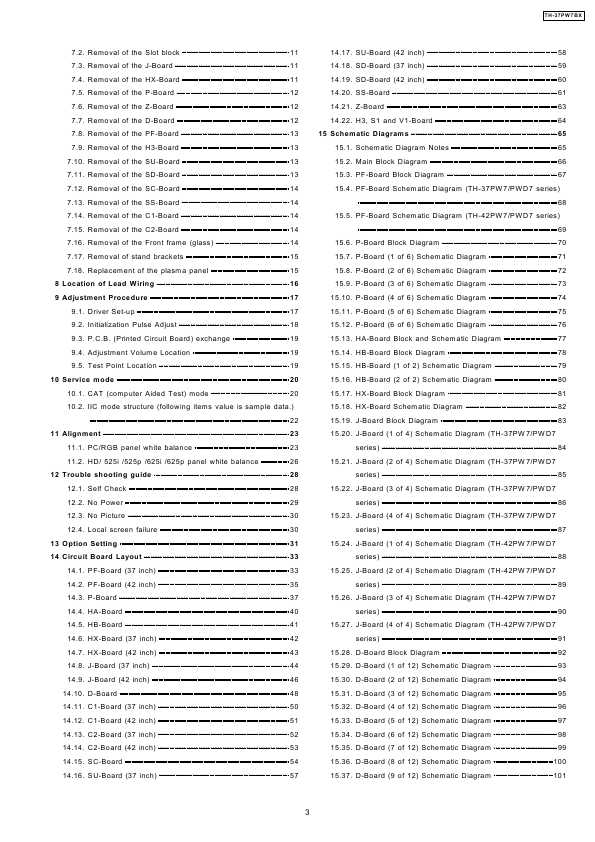 Сервисная инструкция Panasonic TH-37PW7, TH-37PWD7, TH-42PW7, TH-42PWD7