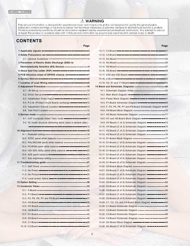 Сервисная инструкция Panasonic TH-42PHD5