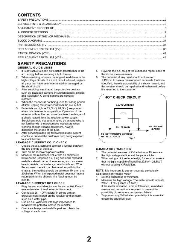 Сервисная инструкция Panasonic TX-14GV1, TX-21GV1