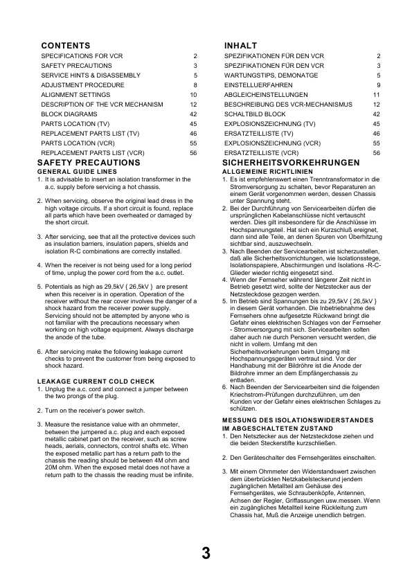 Сервисная инструкция Panasonic TX-14GV1C, 21GV1C