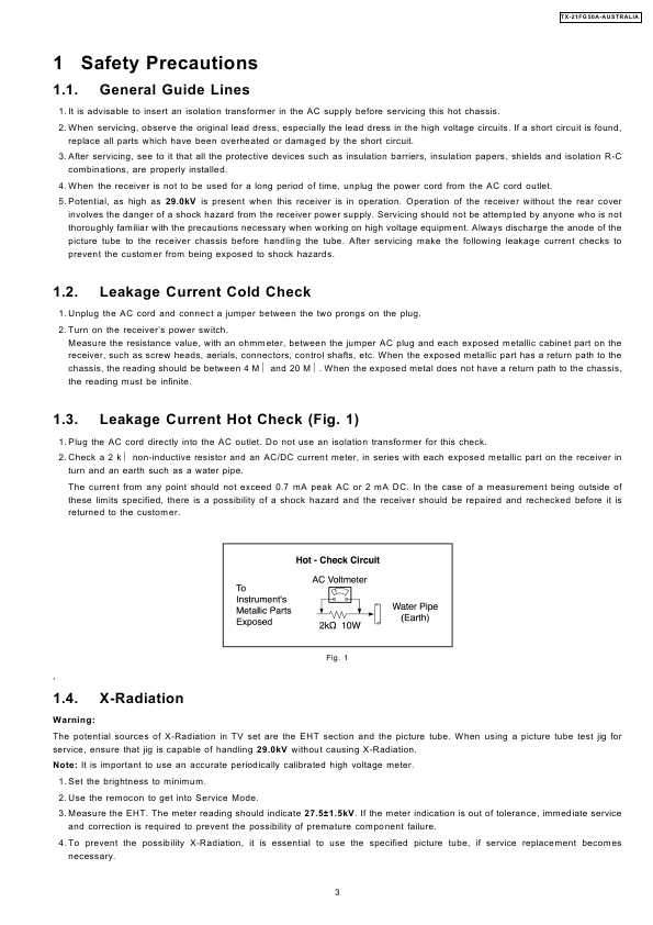 Сервисная инструкция Panasonic TX-21FG50A, GP31 chassis
