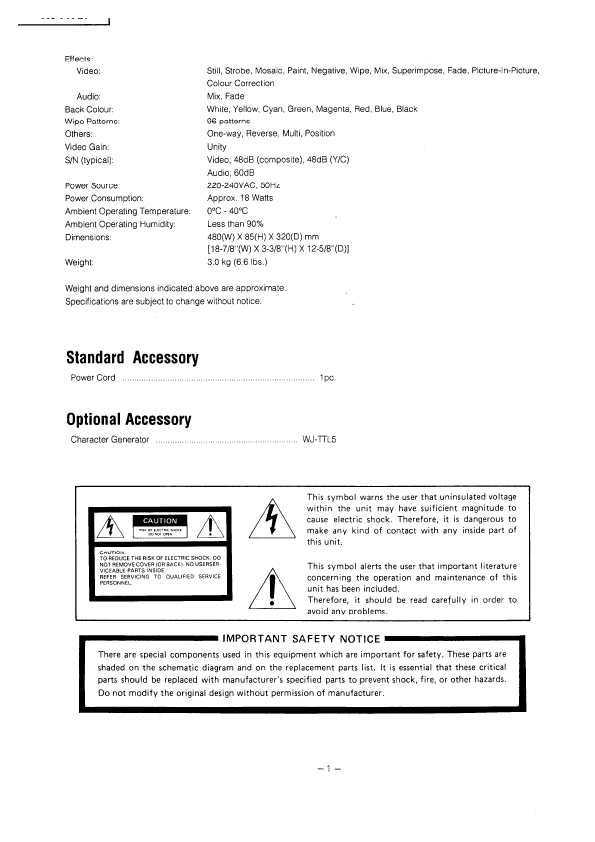 Сервисная инструкция Panasonic WJ-AVE7