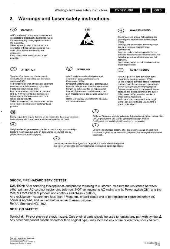 Сервисная инструкция Philips DVD-951, DVD-957, DVD-958