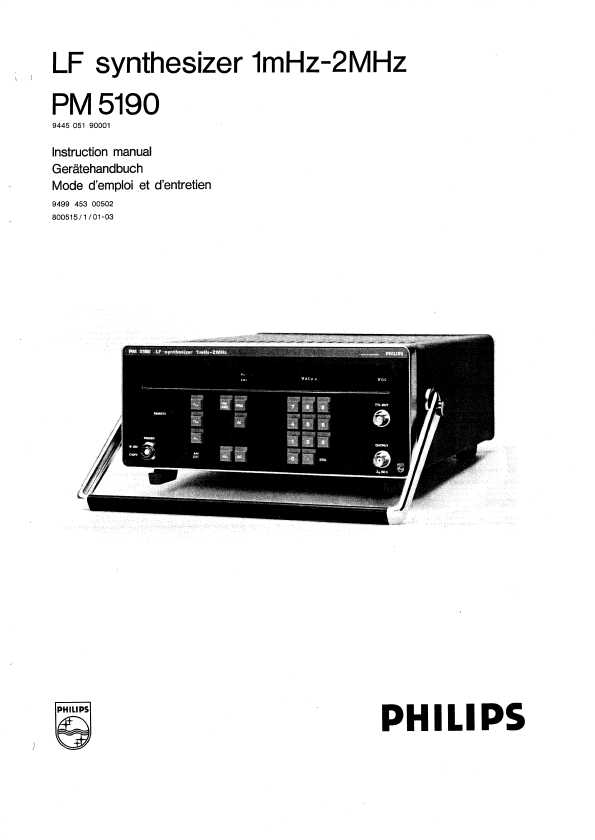 Сервисная инструкция Philips PM-5190