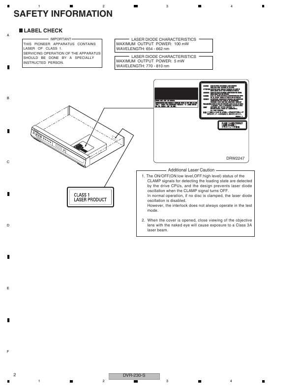 Сервисная инструкция Pioneer DVR-230-AV-S