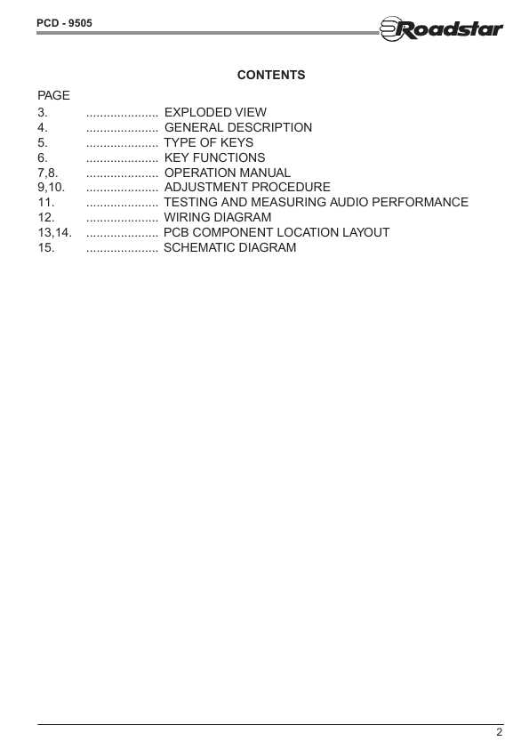 Сервисная инструкция Roadstar PCD-9505