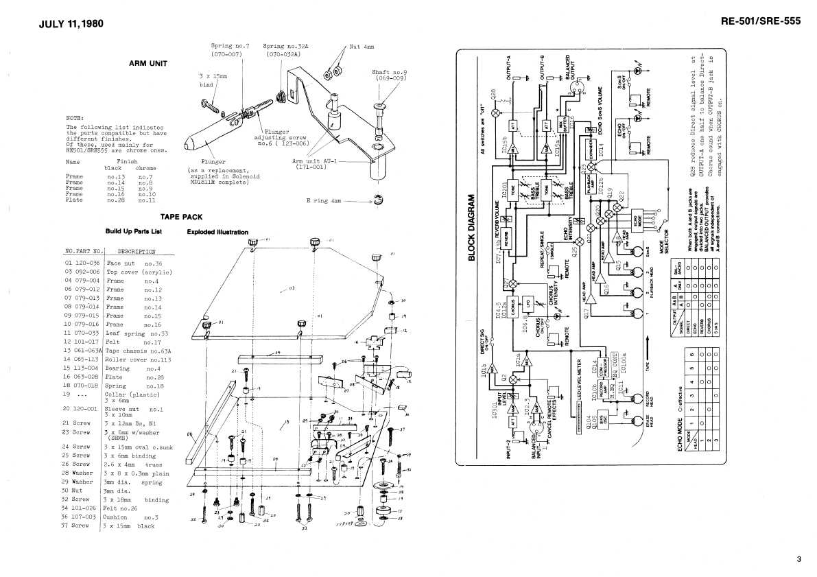 Сервисная инструкция Roland RE-501, SRE-555