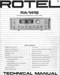 Сервисная инструкция Rotel RA-1412