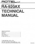Сервисная инструкция Rotel RA-920AX