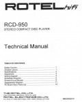 Сервисная инструкция Rotel RCD-950