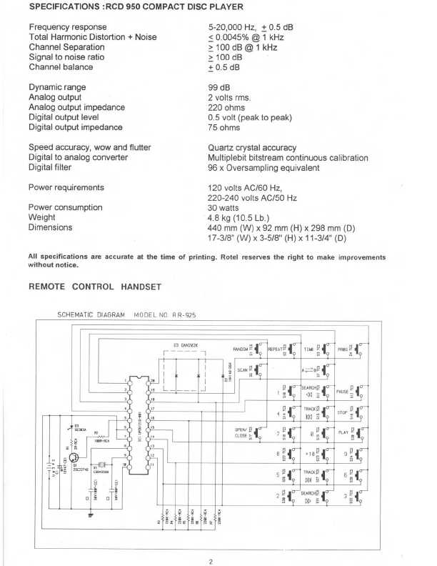 Сервисная инструкция Rotel RCD-950