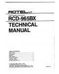 Сервисная инструкция Rotel RCD-965BX