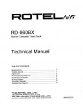 Сервисная инструкция Rotel RD-960BX