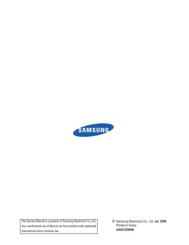 Сервисная инструкция Samsung HL-S5066WX L64D chassis